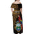 Pura Vida Costa Rica Personalized Off Shoulder Maxi Dress Oxcart Ornate Inspired Gold Pattern - Wonder Print Shop
