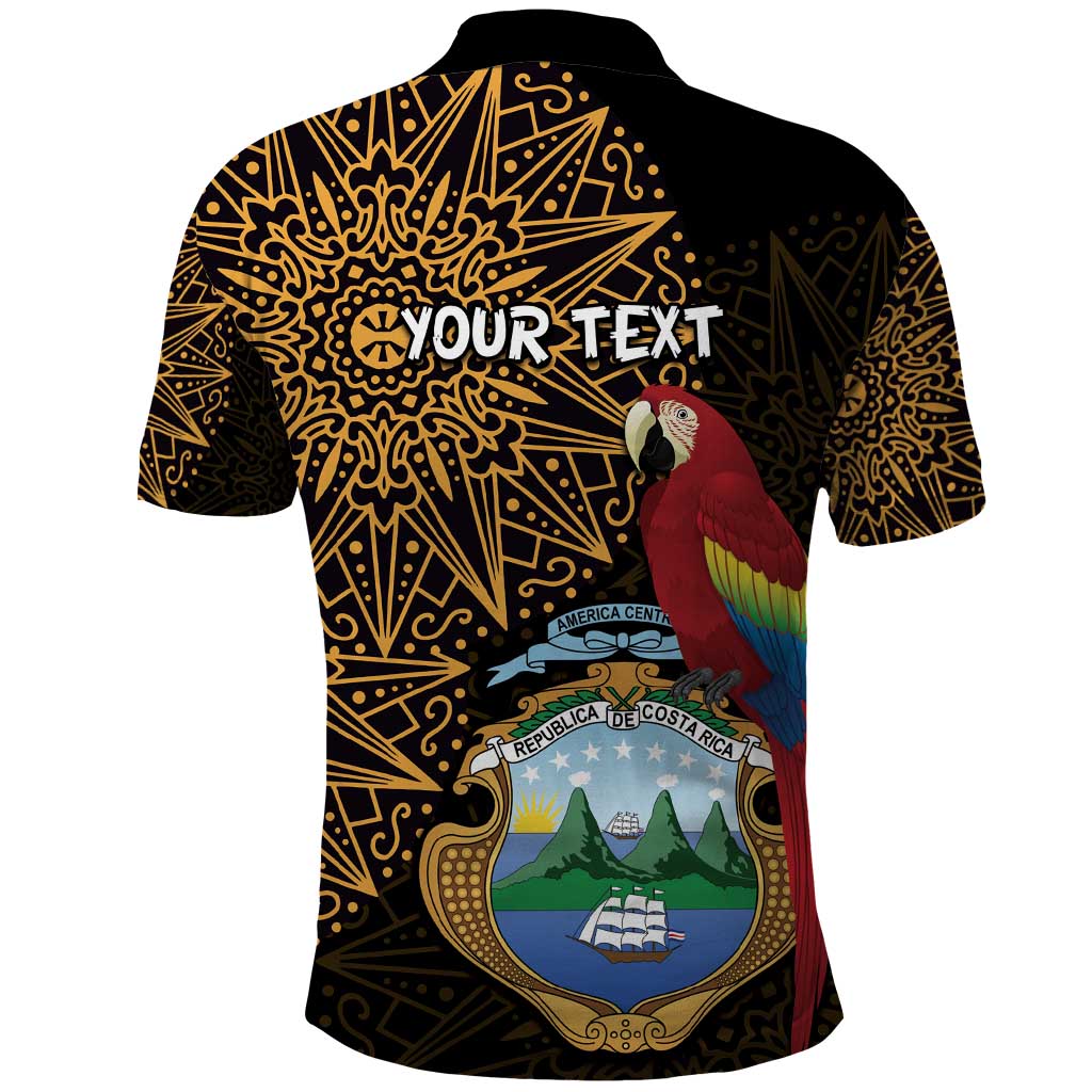 Pura Vida Costa Rica Personalized Polo Shirt Oxcart Ornate Inspired Gold Pattern - Wonder Print Shop