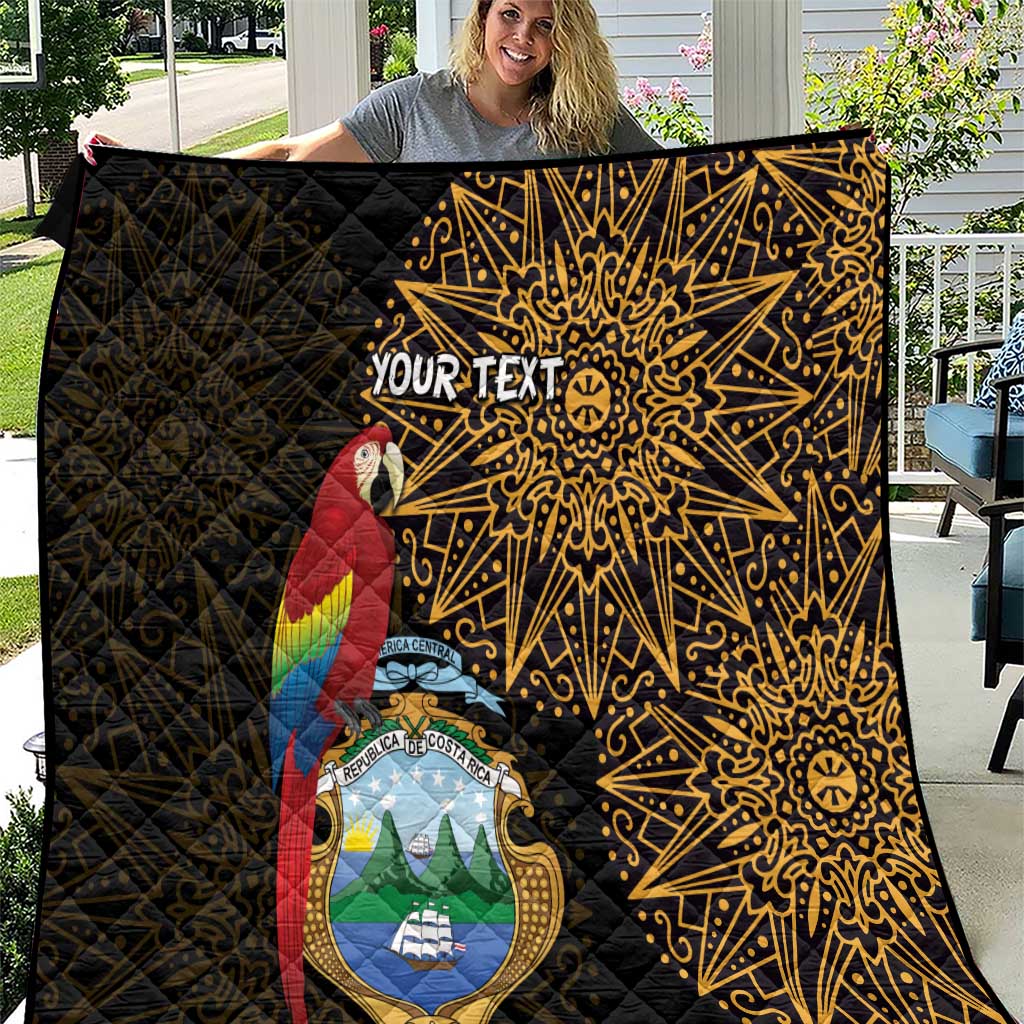 Pura Vida Costa Rica Personalized Quilt Oxcart Ornate Inspired Gold Pattern - Wonder Print Shop