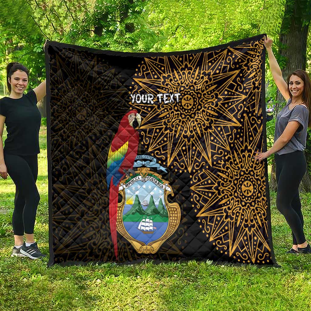 Pura Vida Costa Rica Personalized Quilt Oxcart Ornate Inspired Gold Pattern - Wonder Print Shop