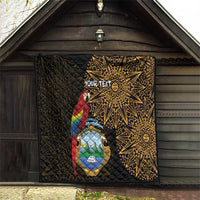 Pura Vida Costa Rica Personalized Quilt Oxcart Ornate Inspired Gold Pattern - Wonder Print Shop