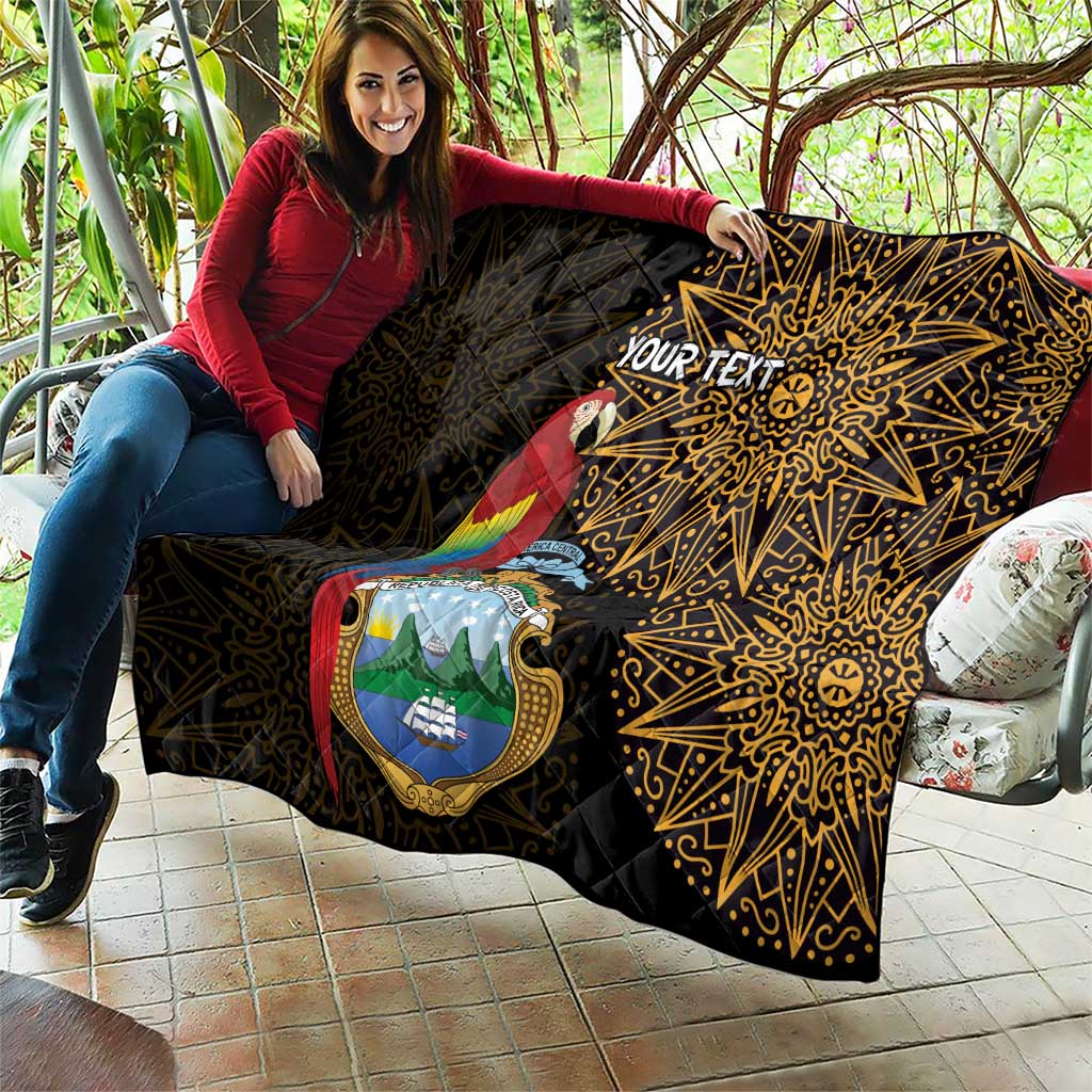 Pura Vida Costa Rica Personalized Quilt Oxcart Ornate Inspired Gold Pattern - Wonder Print Shop