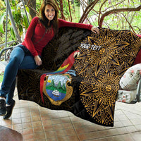 Pura Vida Costa Rica Personalized Quilt Oxcart Ornate Inspired Gold Pattern - Wonder Print Shop