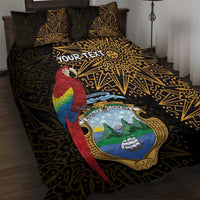 Pura Vida Costa Rica Personalized Quilt Bed Set Oxcart Ornate Inspired Gold Pattern - Wonder Print Shop