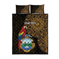 Pura Vida Costa Rica Personalized Quilt Bed Set Oxcart Ornate Inspired Gold Pattern - Wonder Print Shop