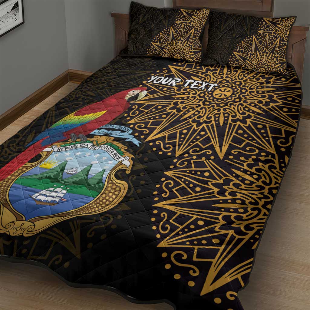 Pura Vida Costa Rica Personalized Quilt Bed Set Oxcart Ornate Inspired Gold Pattern - Wonder Print Shop