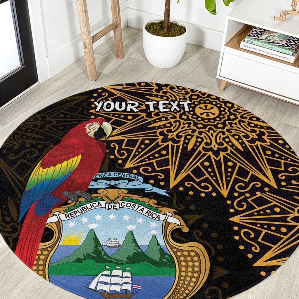 Pura Vida Costa Rica Personalized Round Carpet Oxcart Ornate Inspired Gold Pattern - Wonder Print Shop