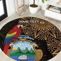 Pura Vida Costa Rica Personalized Round Carpet Oxcart Ornate Inspired Gold Pattern - Wonder Print Shop
