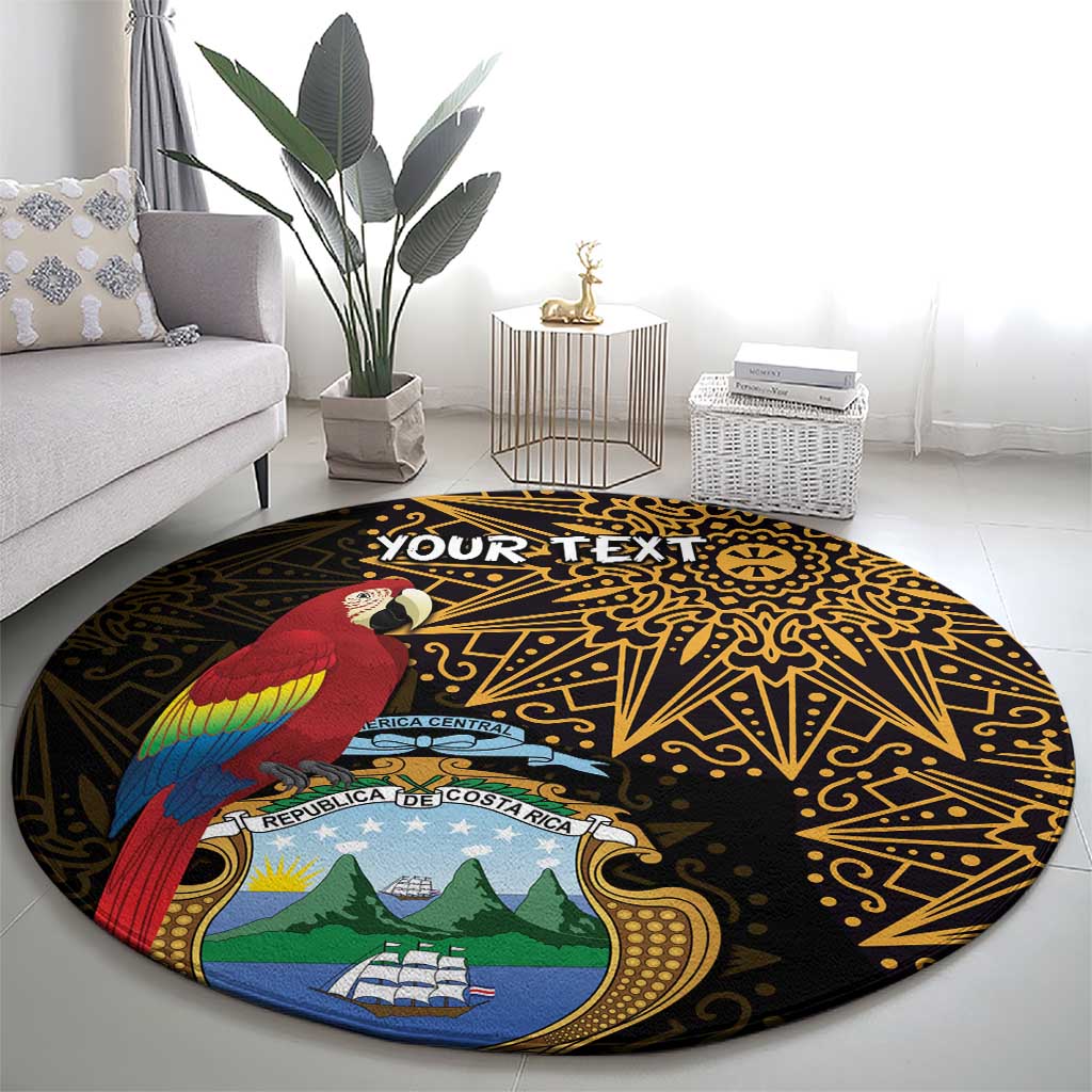 Pura Vida Costa Rica Personalized Round Carpet Oxcart Ornate Inspired Gold Pattern - Wonder Print Shop