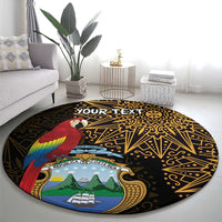 Pura Vida Costa Rica Personalized Round Carpet Oxcart Ornate Inspired Gold Pattern - Wonder Print Shop