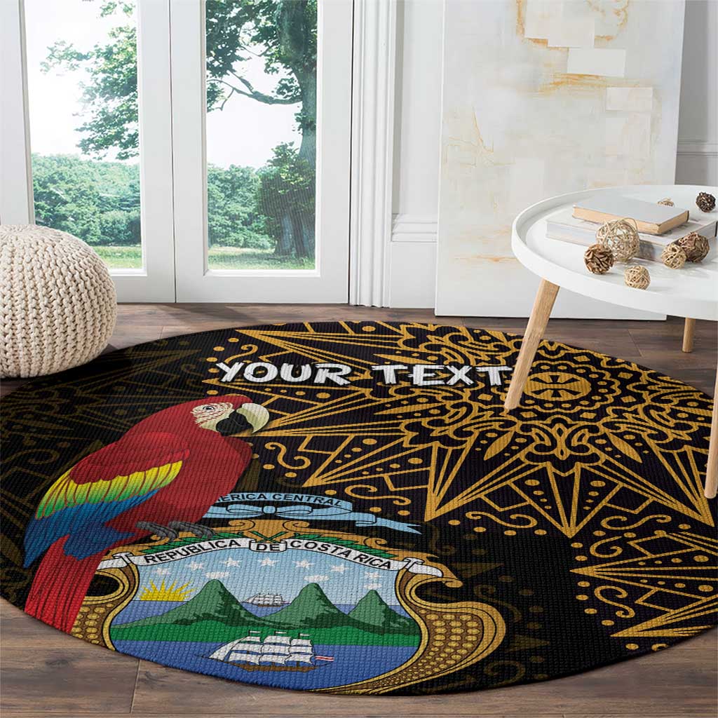 Pura Vida Costa Rica Personalized Round Carpet Oxcart Ornate Inspired Gold Pattern - Wonder Print Shop