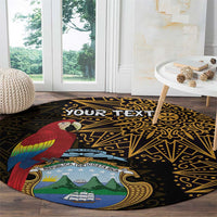 Pura Vida Costa Rica Personalized Round Carpet Oxcart Ornate Inspired Gold Pattern - Wonder Print Shop