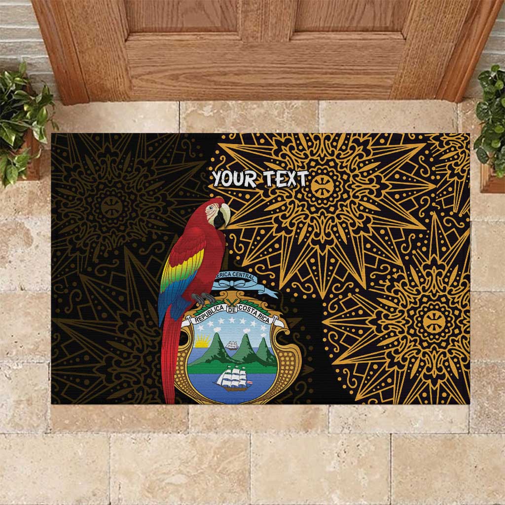 Pura Vida Costa Rica Personalized Rubber Doormat Oxcart Ornate Inspired Gold Pattern - Wonder Print Shop