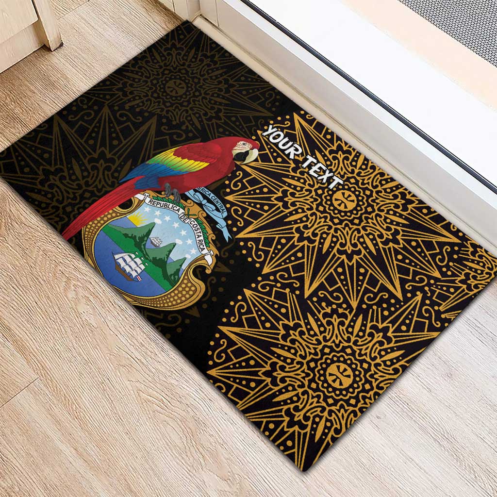 Pura Vida Costa Rica Personalized Rubber Doormat Oxcart Ornate Inspired Gold Pattern - Wonder Print Shop