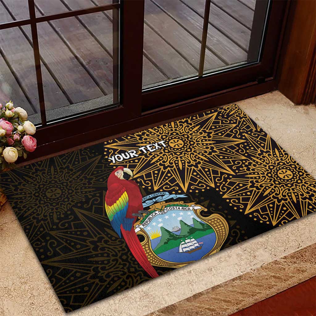 Pura Vida Costa Rica Personalized Rubber Doormat Oxcart Ornate Inspired Gold Pattern - Wonder Print Shop