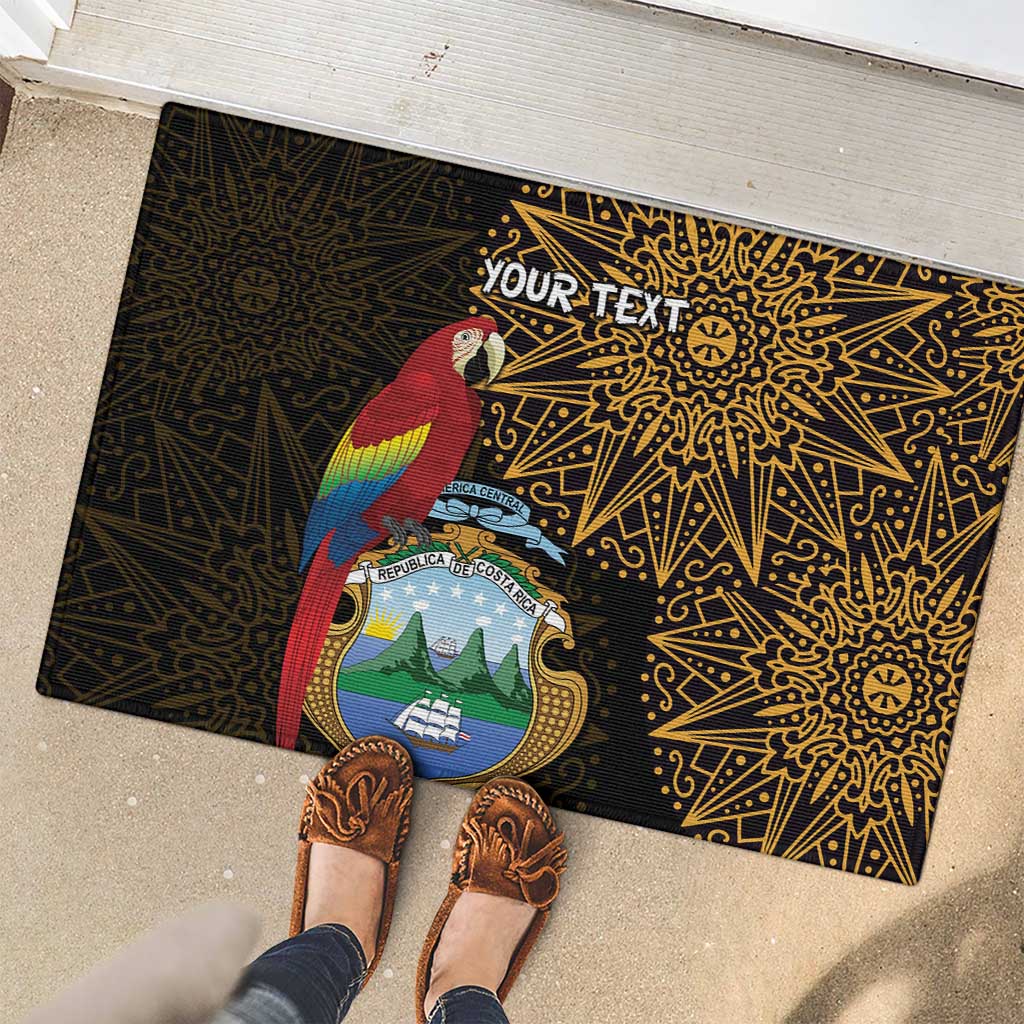 Pura Vida Costa Rica Personalized Rubber Doormat Oxcart Ornate Inspired Gold Pattern - Wonder Print Shop