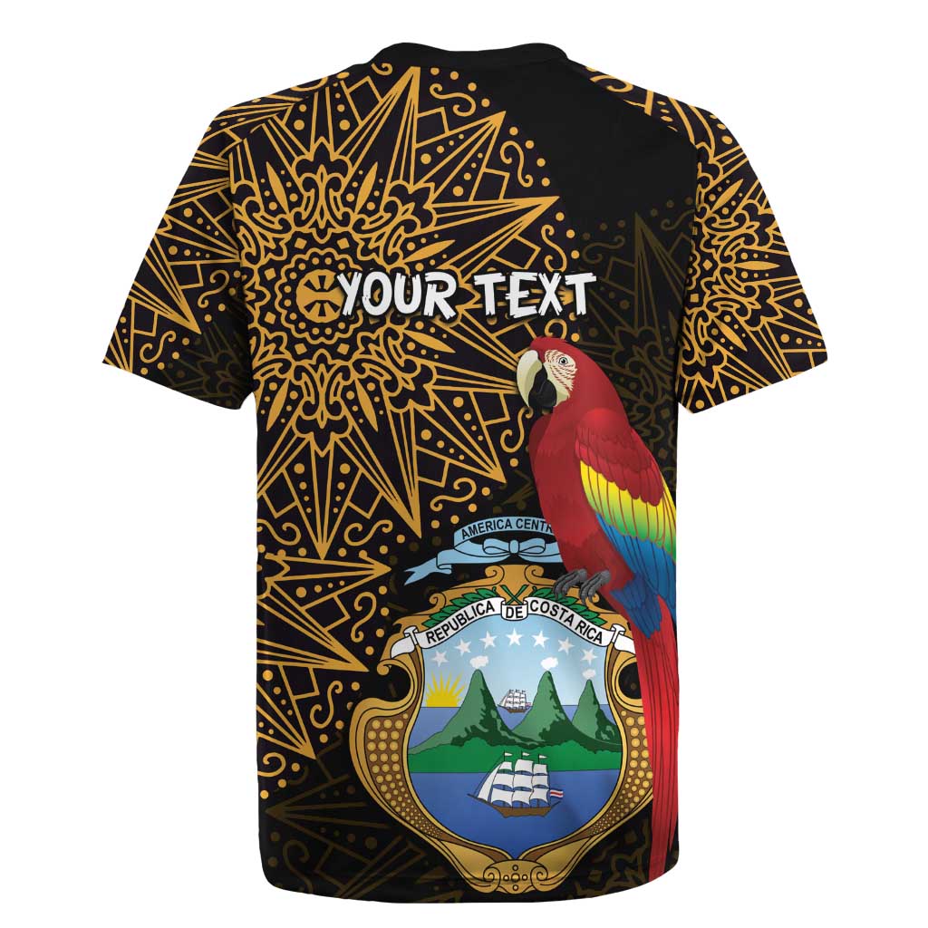 Pura Vida Costa Rica Personalized Rugby Jersey Oxcart Ornate Inspired Gold Pattern - Wonder Print Shop