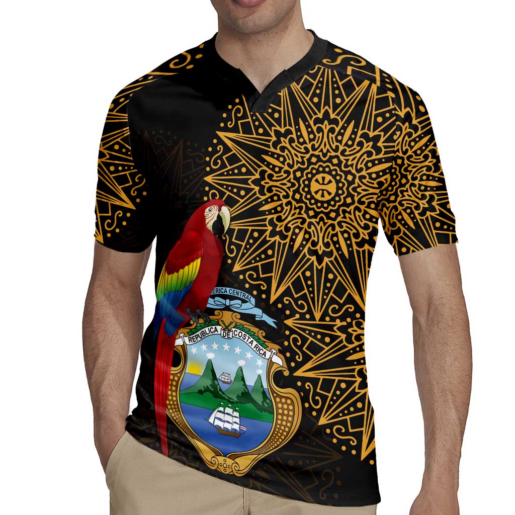 Pura Vida Costa Rica Personalized Rugby Jersey Oxcart Ornate Inspired Gold Pattern - Wonder Print Shop