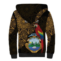 Pura Vida Costa Rica Personalized Sherpa Hoodie Oxcart Ornate Inspired Gold Pattern - Wonder Print Shop