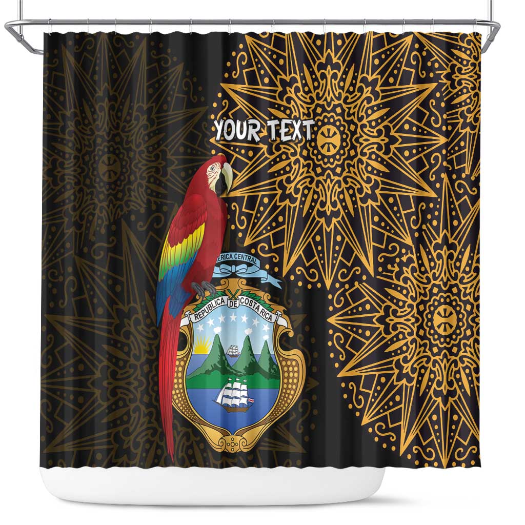 Pura Vida Costa Rica Personalized Shower Curtain Oxcart Ornate Inspired Gold Pattern - Wonder Print Shop