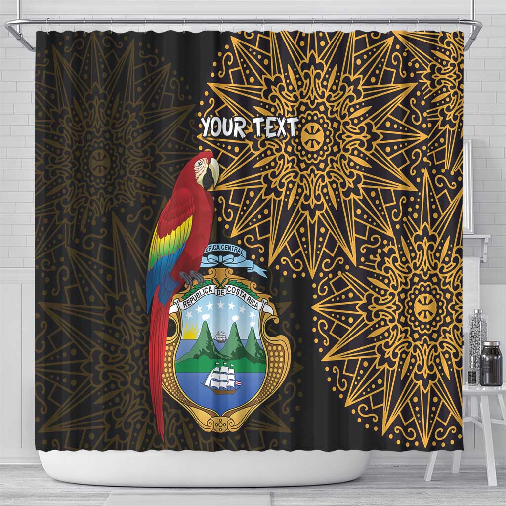 Pura Vida Costa Rica Personalized Shower Curtain Oxcart Ornate Inspired Gold Pattern - Wonder Print Shop