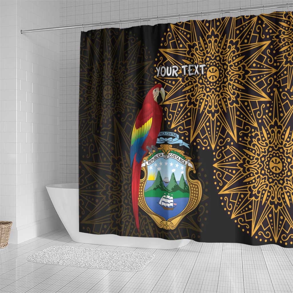Pura Vida Costa Rica Personalized Shower Curtain Oxcart Ornate Inspired Gold Pattern - Wonder Print Shop