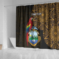 Pura Vida Costa Rica Personalized Shower Curtain Oxcart Ornate Inspired Gold Pattern - Wonder Print Shop
