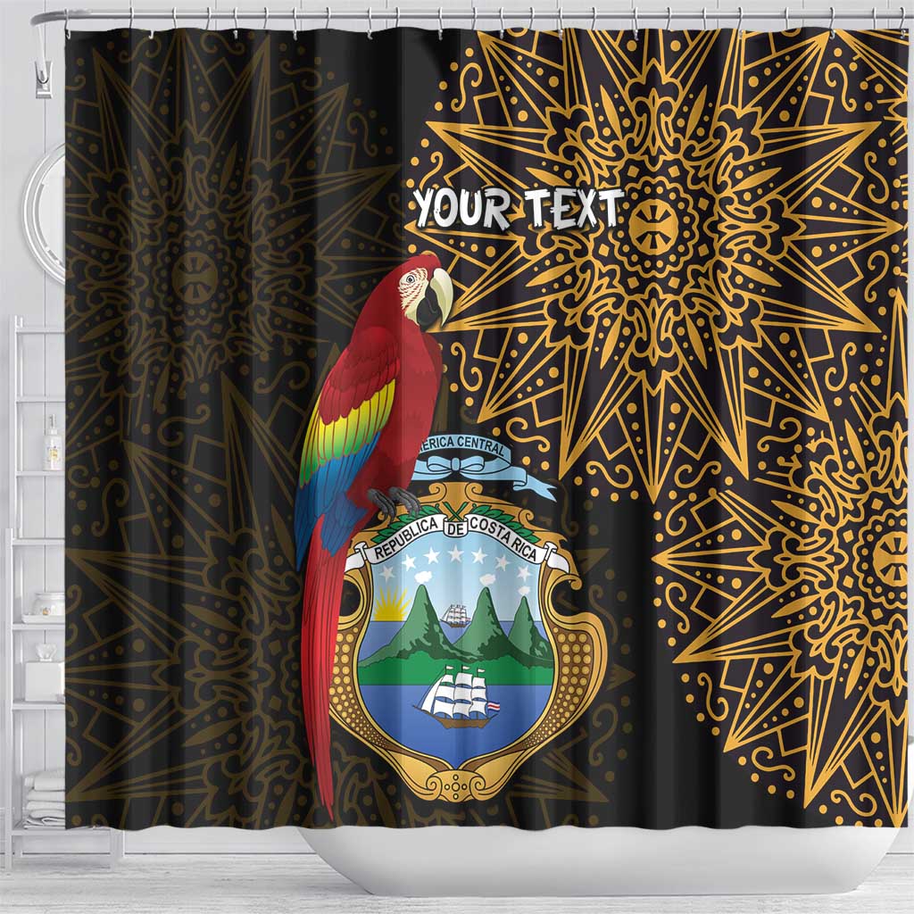 Pura Vida Costa Rica Personalized Shower Curtain Oxcart Ornate Inspired Gold Pattern - Wonder Print Shop