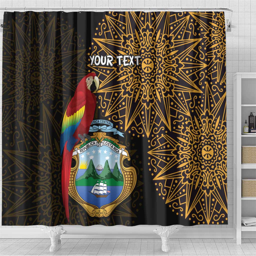Pura Vida Costa Rica Personalized Shower Curtain Oxcart Ornate Inspired Gold Pattern - Wonder Print Shop