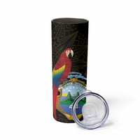 Pura Vida Costa Rica Personalized Skinny Tumbler Oxcart Ornate Inspired Gold Pattern - Wonder Print Shop