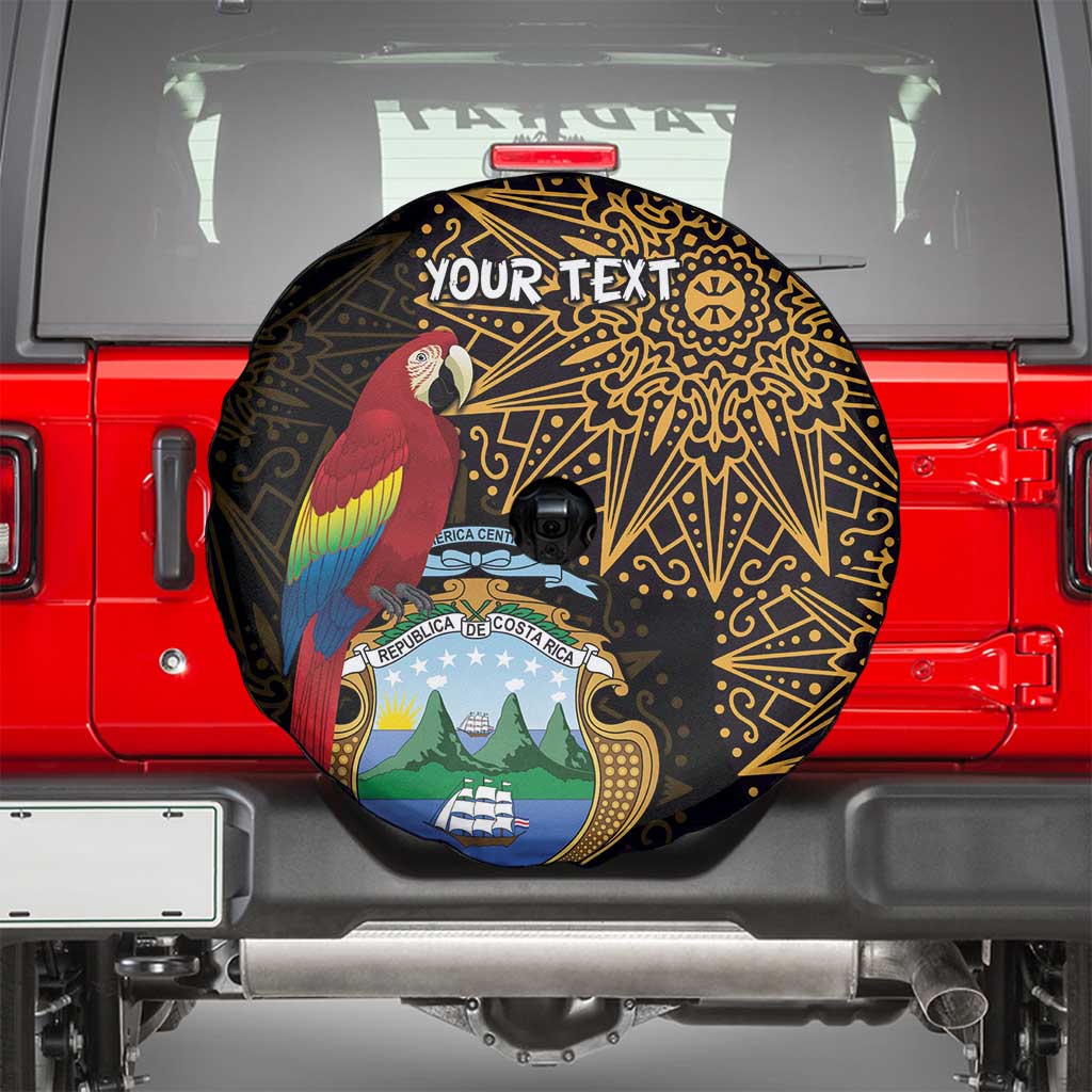 Pura Vida Costa Rica Personalized Spare Tire Cover Oxcart Ornate Inspired Gold Pattern - Wonder Print Shop
