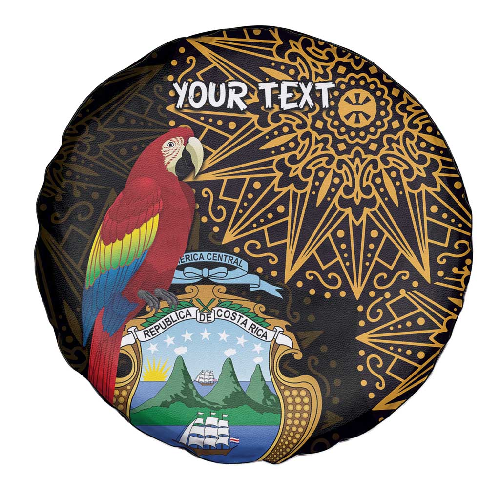 Pura Vida Costa Rica Personalized Spare Tire Cover Oxcart Ornate Inspired Gold Pattern - Wonder Print Shop