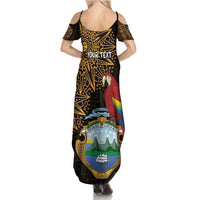Pura Vida Costa Rica Personalized Summer Maxi Dress Oxcart Ornate Inspired Gold Pattern - Wonder Print Shop