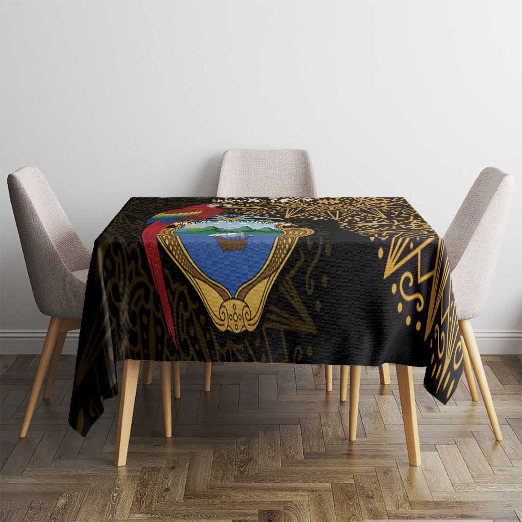 Pura Vida Costa Rica Personalized Tablecloth Oxcart Ornate Inspired Gold Pattern - Wonder Print Shop
