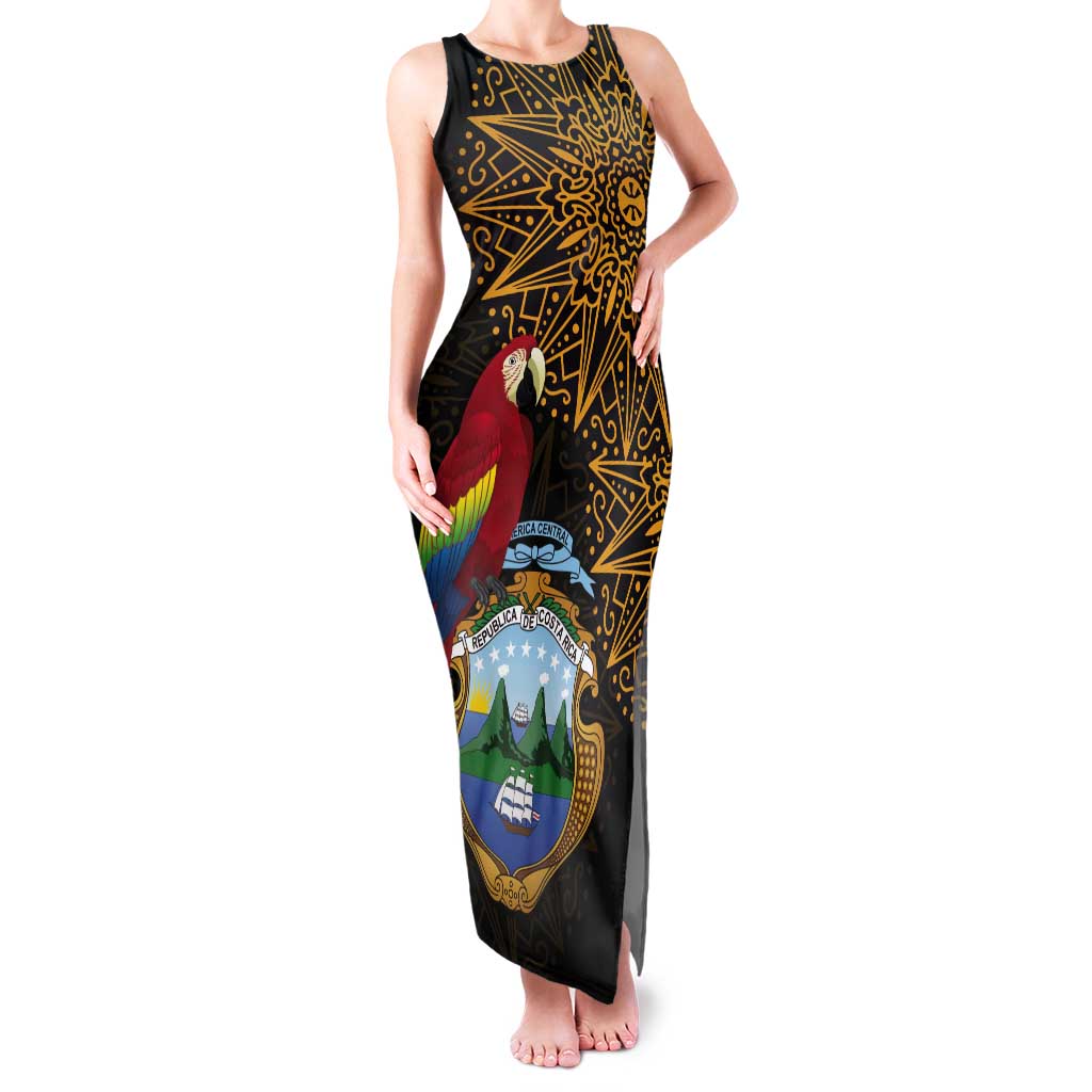 Pura Vida Costa Rica Personalized Tank Maxi Dress Oxcart Ornate Inspired Gold Pattern - Wonder Print Shop