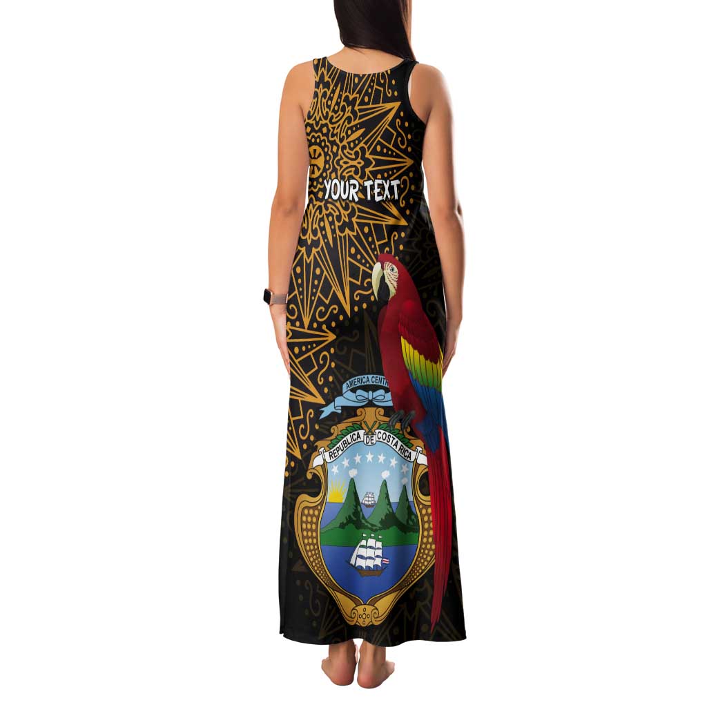 Pura Vida Costa Rica Personalized Tank Maxi Dress Oxcart Ornate Inspired Gold Pattern - Wonder Print Shop