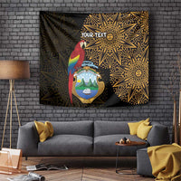 Pura Vida Costa Rica Personalized Tapestry Oxcart Ornate Inspired Gold Pattern - Wonder Print Shop