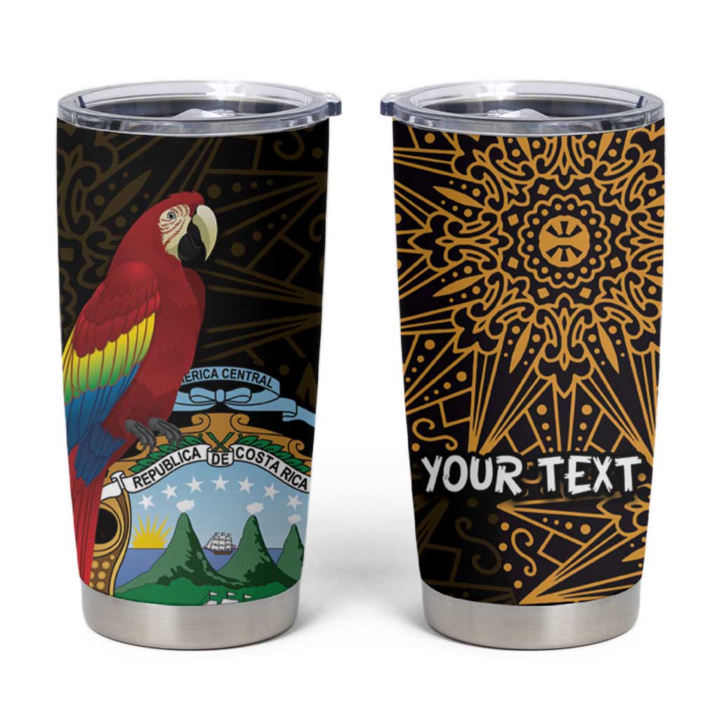 Pura Vida Costa Rica Personalized Tumbler Cup Oxcart Ornate Inspired Gold Pattern - Wonder Print Shop
