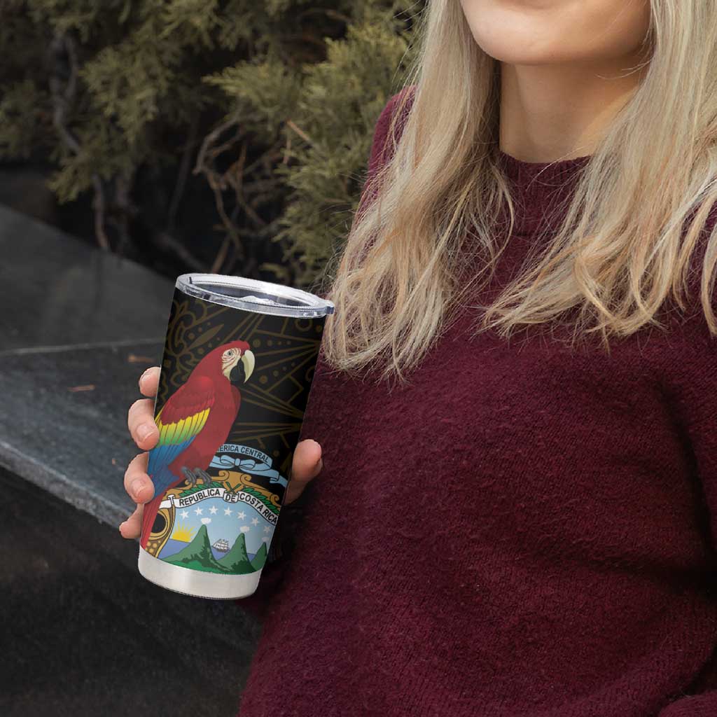 Pura Vida Costa Rica Personalized Tumbler Cup Oxcart Ornate Inspired Gold Pattern - Wonder Print Shop