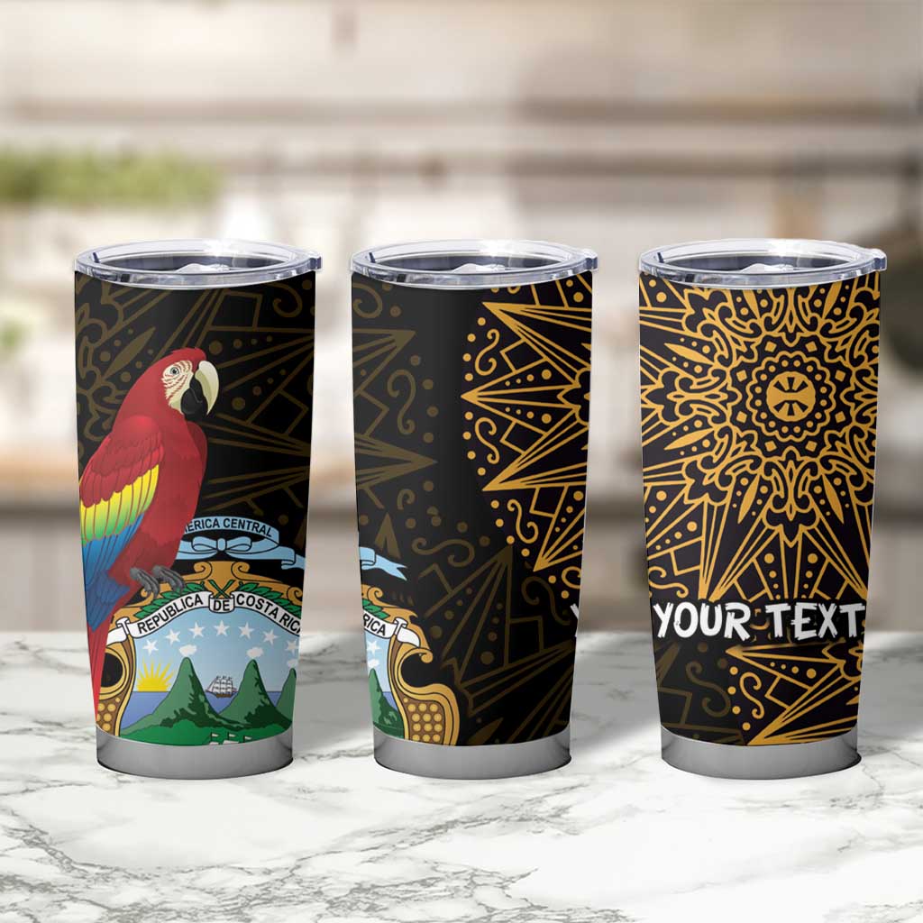 Pura Vida Costa Rica Personalized Tumbler Cup Oxcart Ornate Inspired Gold Pattern - Wonder Print Shop