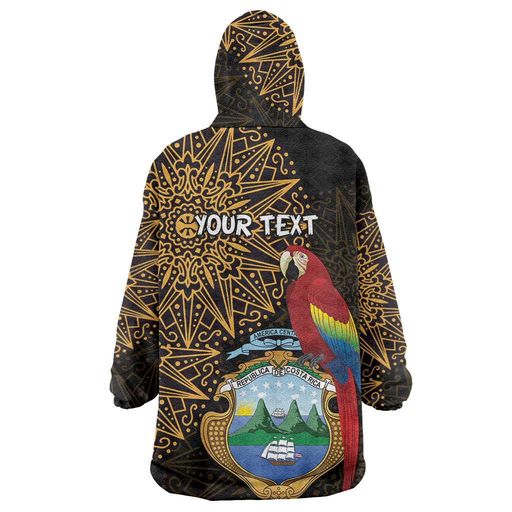 Pura Vida Costa Rica Personalized Wearable Blanket Hoodie Oxcart Ornate Inspired Gold Pattern - Wonder Print Shop