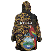 Pura Vida Costa Rica Personalized Wearable Blanket Hoodie Oxcart Ornate Inspired Gold Pattern - Wonder Print Shop