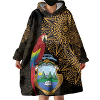 Pura Vida Costa Rica Personalized Wearable Blanket Hoodie Oxcart Ornate Inspired Gold Pattern - Wonder Print Shop