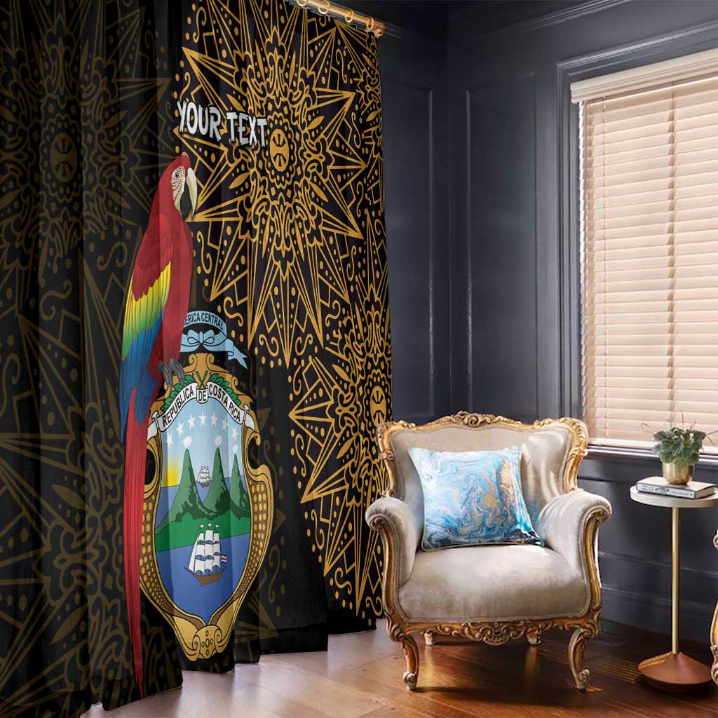 Pura Vida Costa Rica Personalized Window Curtain Oxcart Ornate Inspired Gold Pattern - Wonder Print Shop