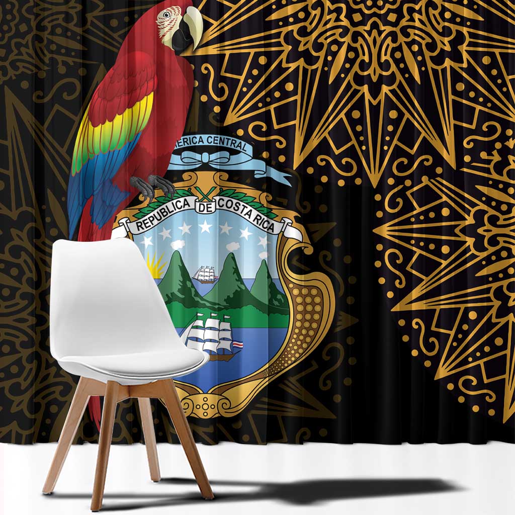 Pura Vida Costa Rica Personalized Window Curtain Oxcart Ornate Inspired Gold Pattern - Wonder Print Shop