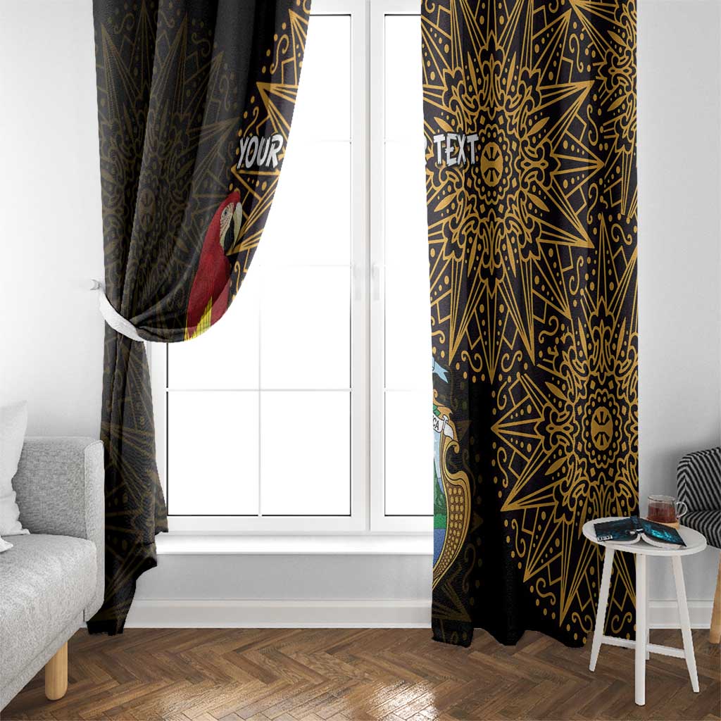 Pura Vida Costa Rica Personalized Window Curtain Oxcart Ornate Inspired Gold Pattern - Wonder Print Shop
