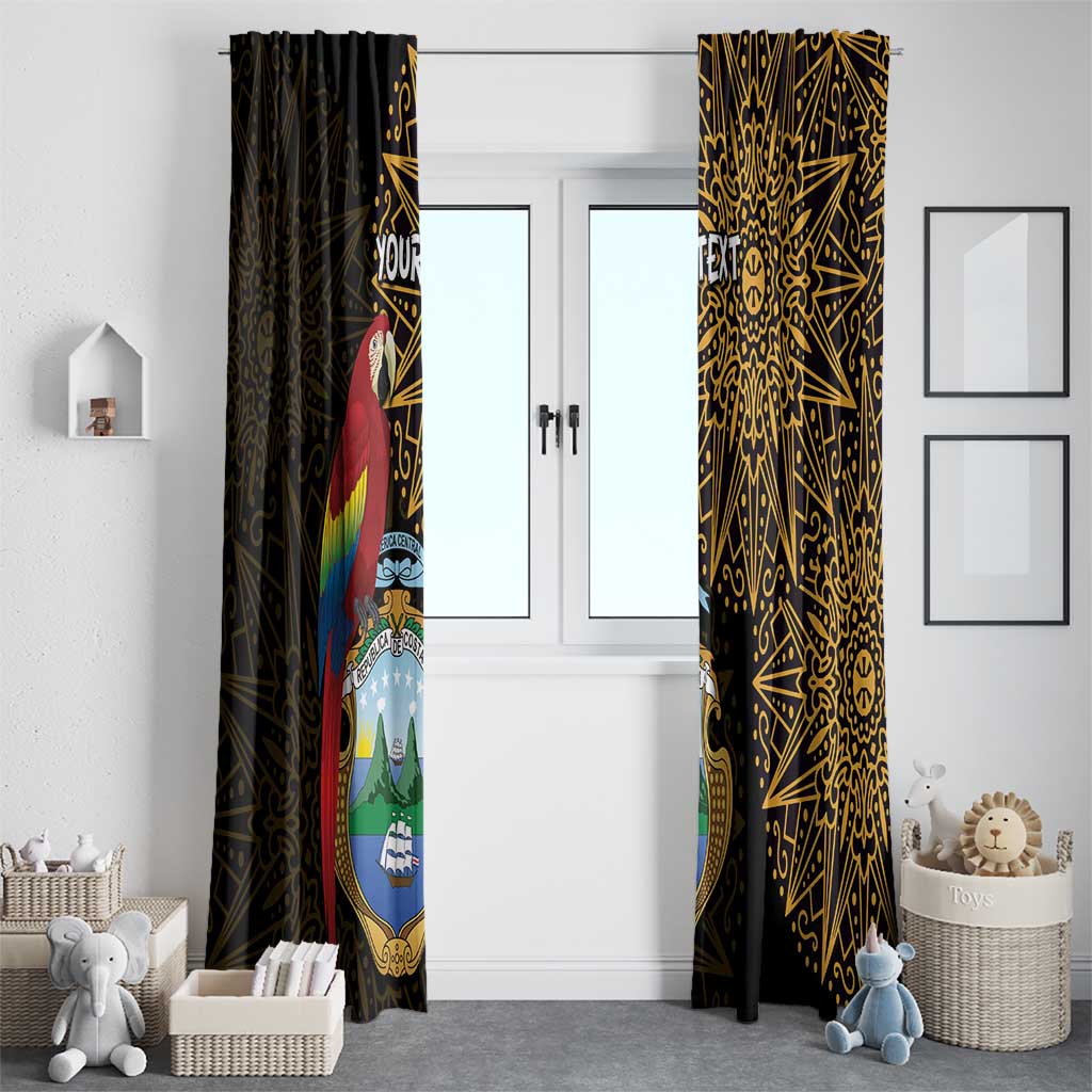 Pura Vida Costa Rica Personalized Window Curtain Oxcart Ornate Inspired Gold Pattern - Wonder Print Shop
