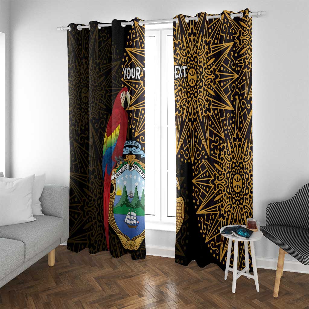 Pura Vida Costa Rica Personalized Window Curtain Oxcart Ornate Inspired Gold Pattern - Wonder Print Shop