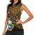Pura Vida Costa Rica Personalized Women Sleeveless Polo Shirt Oxcart Ornate Inspired Gold Pattern - Wonder Print Shop