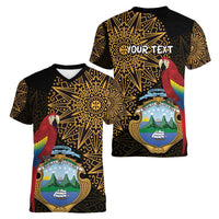 Pura Vida Costa Rica Personalized Women V-Neck T-Shirt Oxcart Ornate Inspired Gold Pattern - Wonder Print Shop